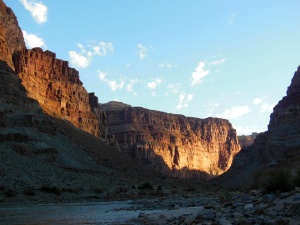 Early morning light, Cataract Canyon on the Colorado River. (Photo credit: author's own)